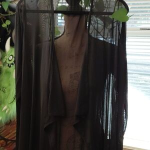 FOXBLOOD 3X JANIS MESH DUSTER NO RESTOCK  BLACK LONG SLEEVES